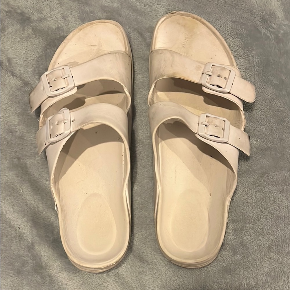 Women's White Slide Sandals